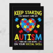 私の自閉症を見つめ続けて、もしかしたら治るかもしれない 招待状 (正面/裏面)