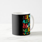 私の自閉症ママ時代Groovyパズルピースレトロマザー コーヒーマグカップ (正面右)