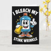 私の臭いシワシャツを漂白する 面白い 汚いクリスマス カード (黄色い花)