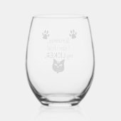 私の舐め猫を保持できないパニー猫ことわざ ステムなしワイングラス (裏面)