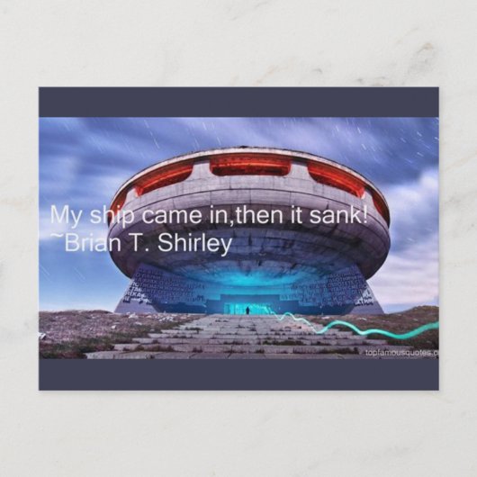 「私の船が来入ったが、船は沈んだ」 ポストカード (正面)
