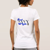 私の船員を家庭妻を来るために待っていること Tシャツ (裏面)