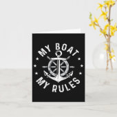 私の船 私のルール - ボート セーリング 船長 も カード (黄色い花)
