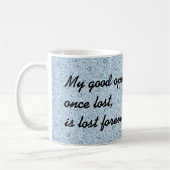 私の良い意見は失った昔は失った永遠にダーシー コーヒーマグカップ (左)