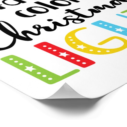 私の色お気に入りのはクリスマスライトおもしろい引用文 ポスター (角)