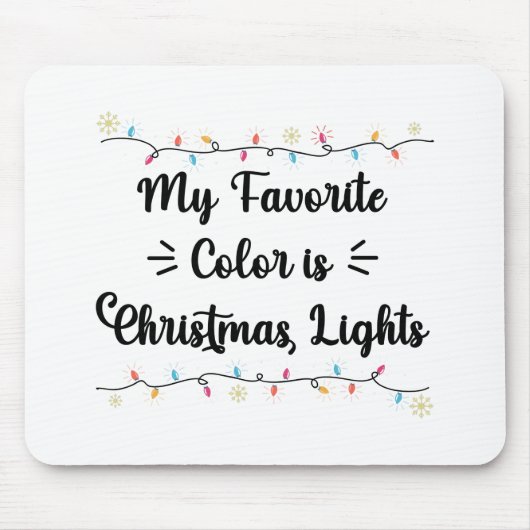 私の色お気に入りのはクリスマスライトのおもしろいクリスマス マウスパッド (正面)