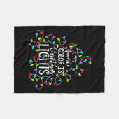 私の色お気に入りのはクリスマスライトのおもしろいクリスマスF フリースブランケット (正面(横))