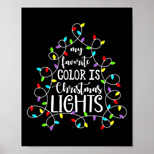 私の色お気に入りのはクリスマスライトのおもしろいクリスマスF ポスター (正面)