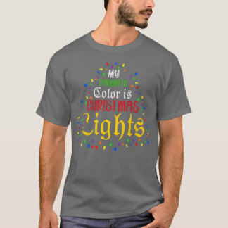 私の色お気に入りのはクリスマスライトクリスマスツリー Tシャツ