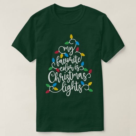 私の色お気に入りのはクリスマスライトクリスマスツリーNe Tシャツ (デザイン正面)