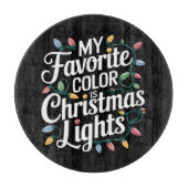 私の色お気に入りのはクリスマスライトクリスマス休日 カッティングボード (正面)