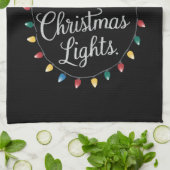 私の色お気に入りのはクリスマスライトクリスマス休日 キッチンタオル (折り畳み)