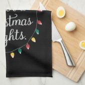 私の色お気に入りのはクリスマスライトクリスマス休日 キッチンタオル (四つ折り)
