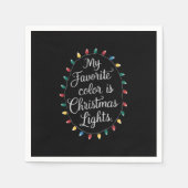 私の色お気に入りのはクリスマスライトクリスマス休日 スタンダードカクテルナプキン (正面)