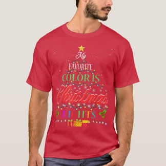 私の色お気に入りのはクリスマスライトクリスマス男性へ Tシャツ
