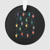 私の色お気に入りのはクリスマスライトパジャおもしろいマ オーナメント (正面)