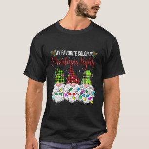 私の色お気に入りのはクリスマスライト格言メリー Tシャツ