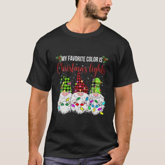 私の色お気に入りのはクリスマスライト格言メリー Tシャツ (正面)