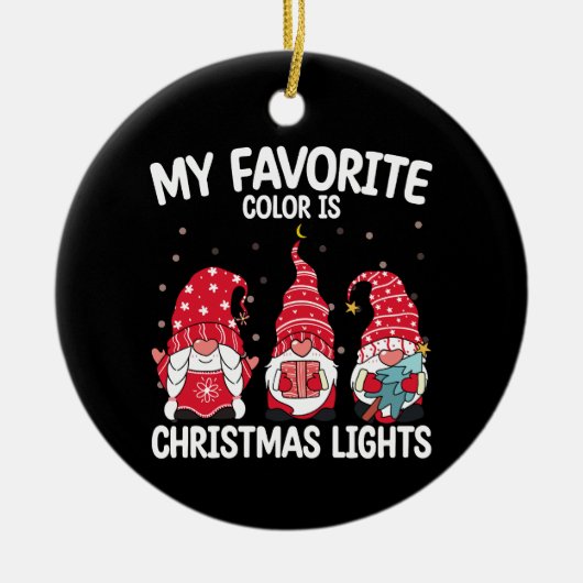 私の色お気に入りのはクリスマスライト格言 セラミックオーナメント (正面)