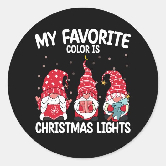 私の色お気に入りのはクリスマスライト格言 ラウンドシール (正面)