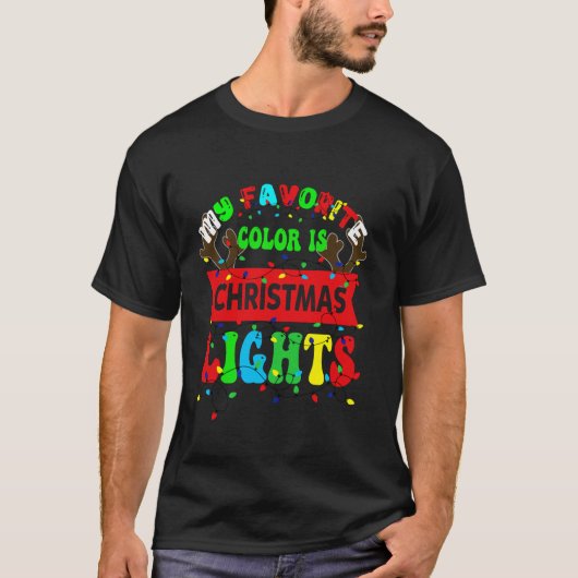 私の色お気に入りのはクリスマスライト長袖 Tシャツ (正面)