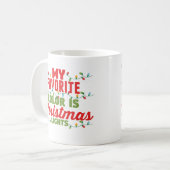 私の色お気に入りのはクリスマスライト コーヒーマグカップ (正面左)