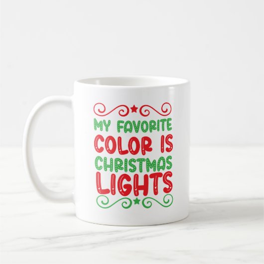 私の色お気に入りのはクリスマスライト コーヒーマグカップ (左)