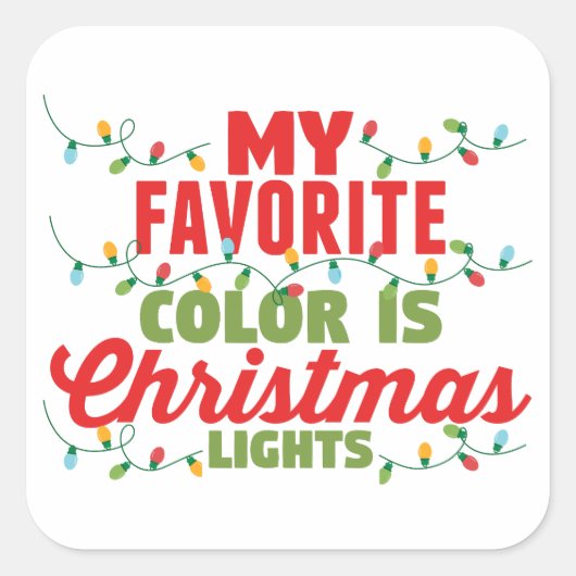 私の色お気に入りのはクリスマスライト スクエアシール (正面)