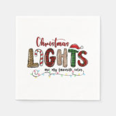 私の色お気に入りのはクリスマスライト スタンダードカクテルナプキン (正面)