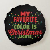 私の色お気に入りのはクリスマスライト ラウンドクッション (裏面)