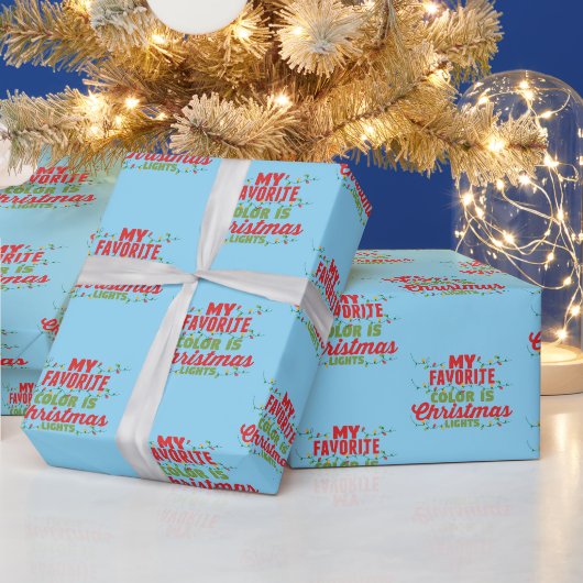 私の色お気に入りのはクリスマスライト ラッピングペーパー (クリスマス)