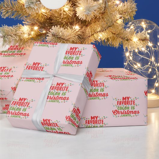 私の色お気に入りのはクリスマスライト ラッピングペーパー (クリスマス)