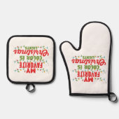 私の色お気に入りのはクリスマスライト 鍋つかみ&鍋敷きセット (正面)