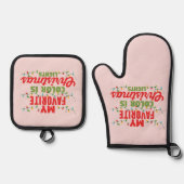 私の色お気に入りのはクリスマスライト 鍋つかみ&鍋敷きセット (正面)