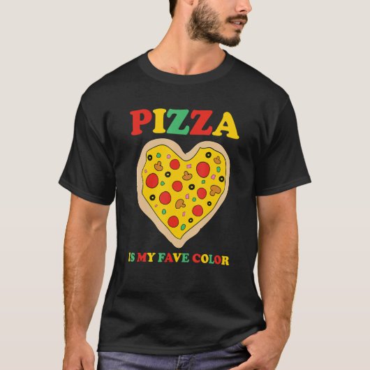 私の色お気に入りのはピザペローニスライス生地 Tシャツ (正面)