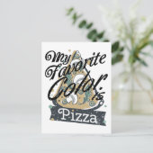 私の色お気に入りのはピザ料理恋人フード ポストカード (スタンド正面)