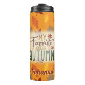 私の色お気に入りのは秋のオレンジパーソナライズされた色 タンブラー (正面)