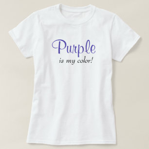 私の色はパープル かわいいタイポグラフィ 女子っぽい名言 Tシャツ