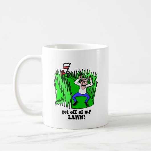 私の芝生の得て下さい コーヒーマグカップ (左)