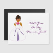 「私の花の女の子になってくれるか」カスタマイズ可能 マグネット招待状 (正面/裏面)