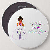 「私の花の女の子になってくれるか」カスタマイズ可能 缶バッジ (正面&裏面)