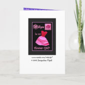 私の花の女の子になるの？ピンクと紫のドレス 招待状 (裏面)