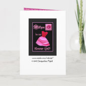 私の花の女の子になるの？青とピンクのドレス 招待状 (裏面)