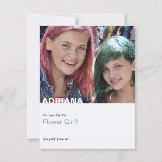 私の花の女の子になるシンプルのモダン写真 招待状 (正面)