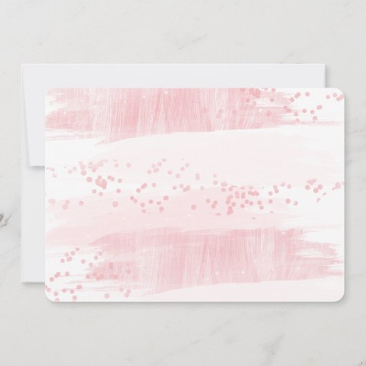 私の花の女の子になる赤面&金ゴールド水色 招待状 (裏面)