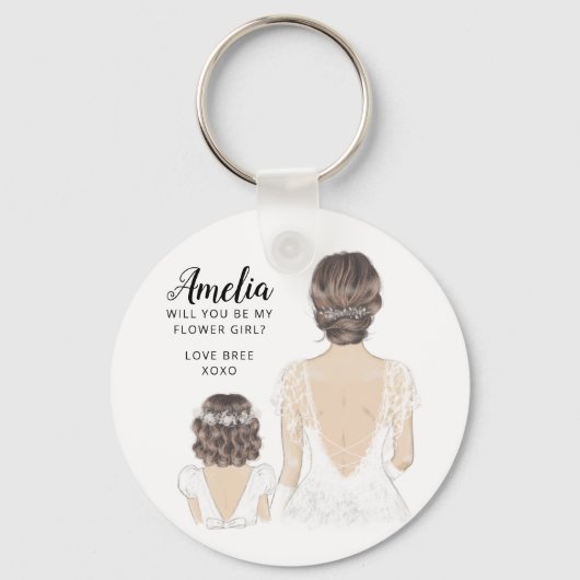 私の花の女の子のキーリング キーホルダー (正面)