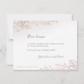 私の花の女の子のバラ金ゴールド植物学 招待状 (裏面)