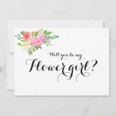 私の花の女の子の提案で水彩色を 招待状 (裏面)