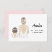 私の花の女の子の提案フラットカードになるかどうか 招待状 (正面/裏面)