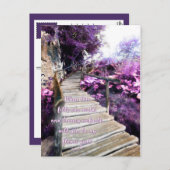 私の花の女の子の木道招待状 インビテーションポストカード (正面/裏面)